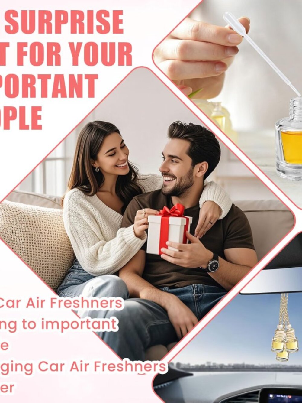 2 (8ml) Rearview Car Oil Diffusers Pick Your Scent Wood Glass Boho | 16ml Total - Picture 2 of 16